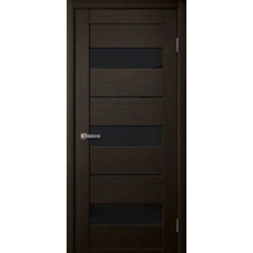 Дверь межкомнатная Сибирь Профиль Ла Стелла 200 Дуб мокко, стекло черное